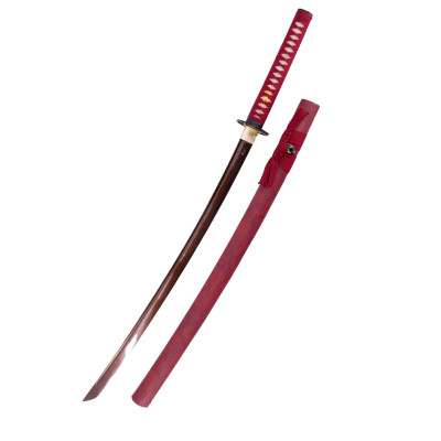 Katana funcional con hoja de acero rojo Damasco 104 cm - 2
