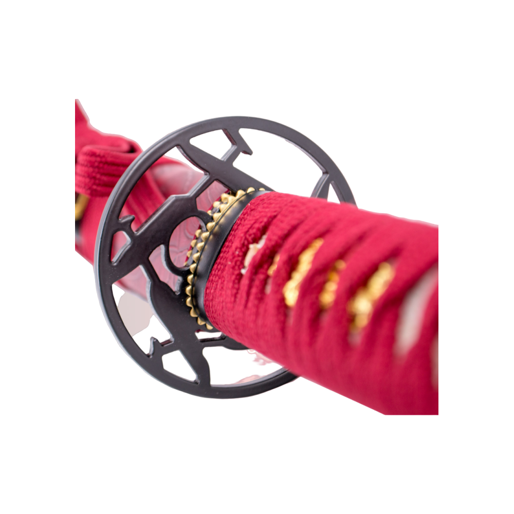 Katana funzionale con lama in acciaio damasco rosso 104 cm - 3