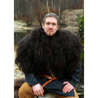 Pele de ombro, capa de pele Berserker preta  - 3