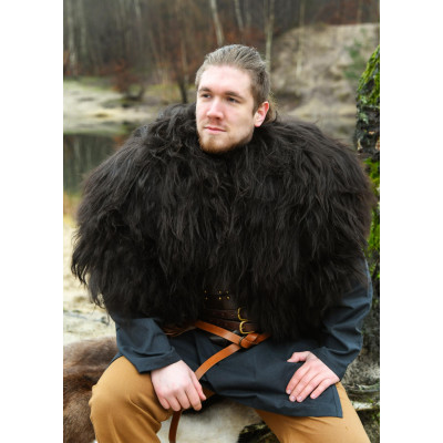 Pele de ombro, capa de pele Berserker preta  - 4