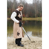 Tabarro medievale foderato con croci, marrone - 9