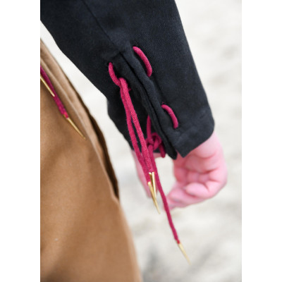 Farsetto medievale Bernhard con corde intrecciate, nero - 2