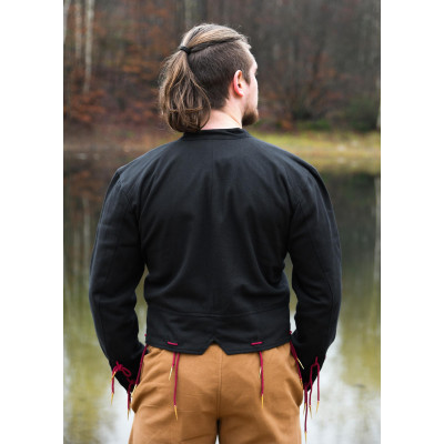 Farsetto medievale Bernhard con corde intrecciate, nero - 5