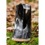 Caneca de chifre, caneca de cerveja com base de madeira e motivo Valknut nº 1  - 4