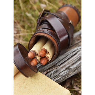 Roman Capsa, Portapergaminos de Cuero con 3 Pergaminos - 5