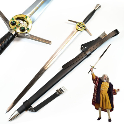 WITCHER - SPADA D'ACCIAIO CON FODERO - FORGIATA E PIEGATA A MANO, VERSIONE NETFLIX - 5