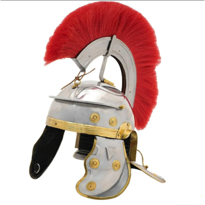 Casque de légionnaire romain en acier avec plume - 3