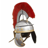 Casco de acero con pluma de legionario romano - 4