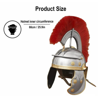 Casco de acero con pluma de legionario romano - 5