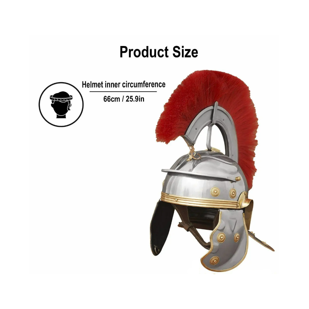 Casco de acero con pluma de legionario romano - 5