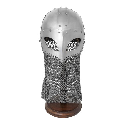 Viking Goggle Helmet with 16 - 3 Gauge Chainmail Cuirass