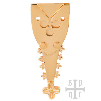 Fivela de cinto Chape com Motivo Trefoil, Latão Galvanizado  - 1