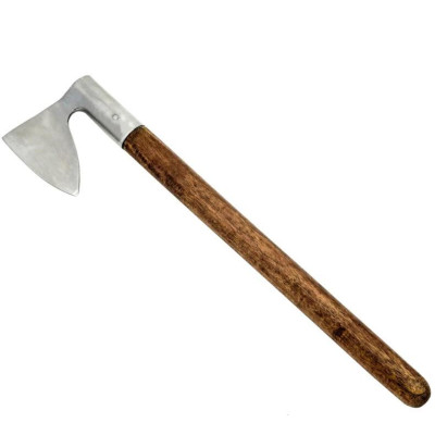 Fourteenth-century war axe with hand-forged carbon steel head - 1