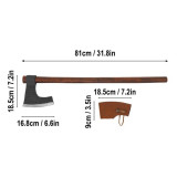 Machado Viking forjado à mão com bainha de couro genuíno  - 2