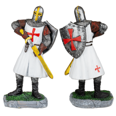 Knights Templar Resin Figure with Shield and Sword - 1