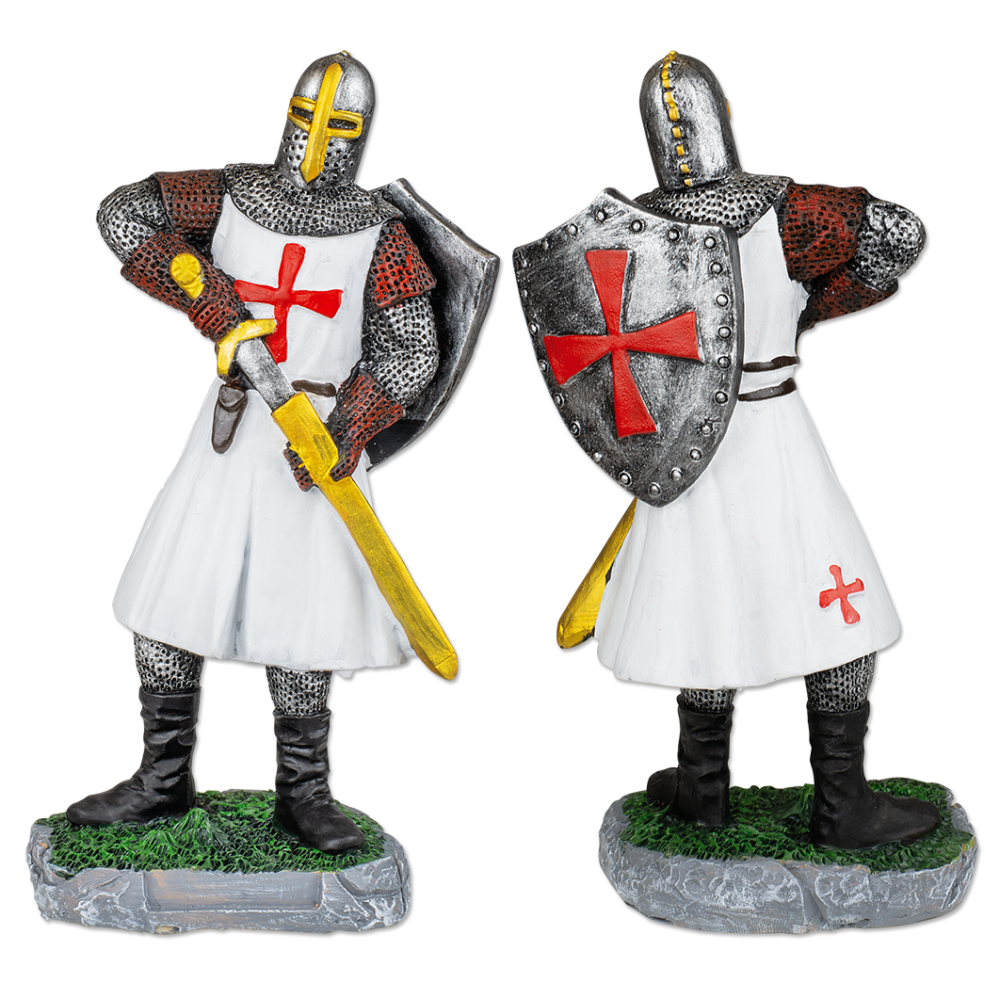 Figurine en résine des Templiers avec bouclier et épée - 1