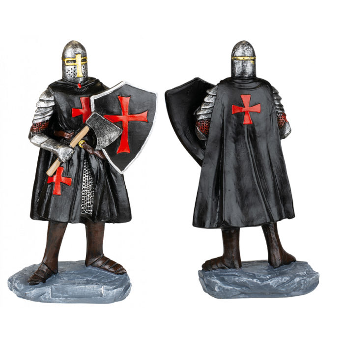 Knights Templar resin figure with shield and sword, 8cms - 1