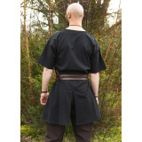 Tunique médiévale en jaspe, manches courtes, noir - 3