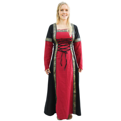 Vestido medieval de Leonor, rojo / negro Inicio