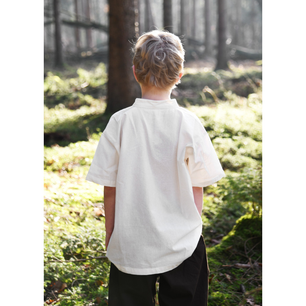 Camisa Medieval Nile para Niños, manga corta, color natural Inicio