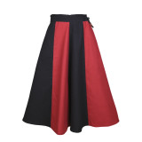 Gonna medievale Lucia per bambini, ampia svasata, nero/rosso Inizio