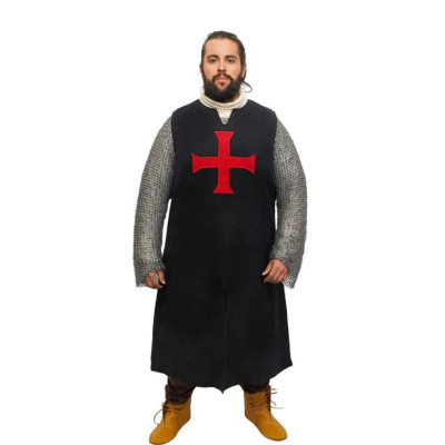 Tabardo / Sobretudo Cruzado Medieval Preto InícioInício
