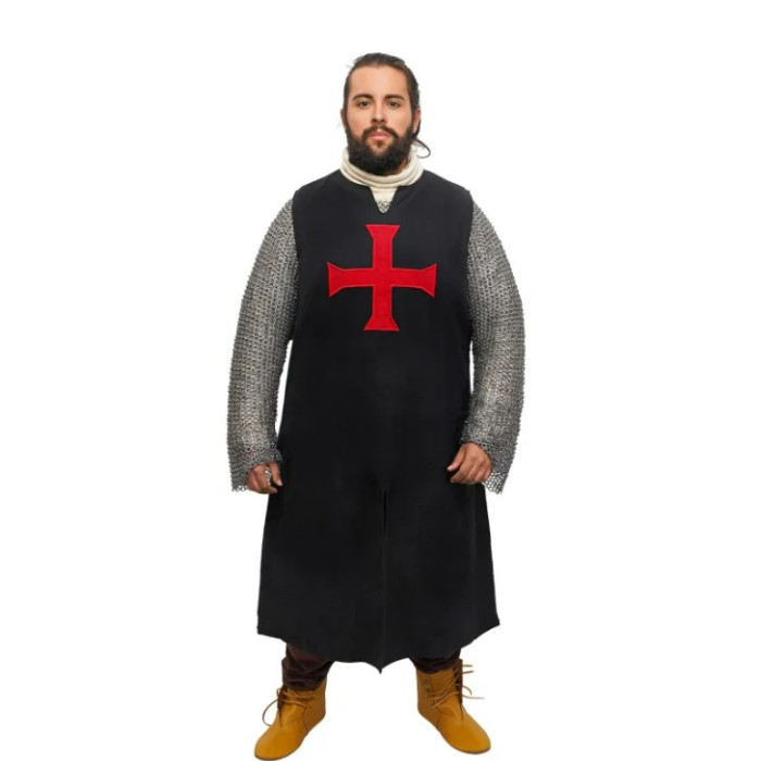 Tabardo / Abrigo Cruz Medieval Negra Inicio