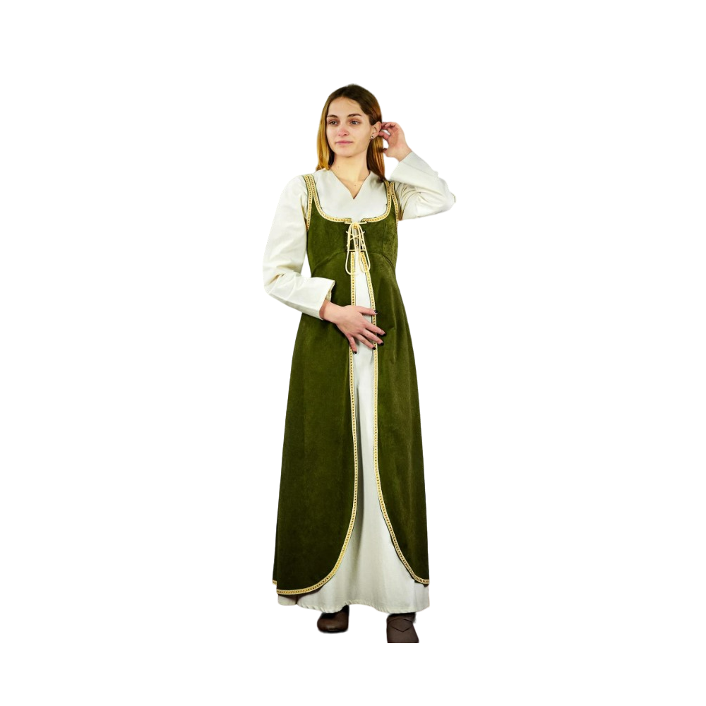 BRIAL DENISSE The furrowed neckline is based on a fragment of archa...