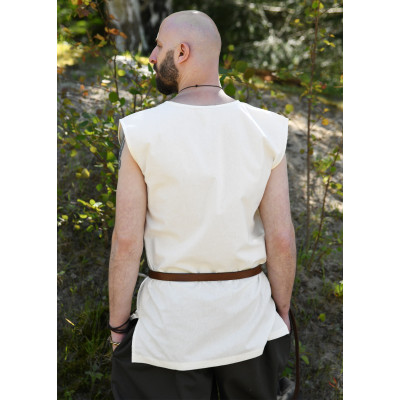 Túnica medieval básica Clement, sin mangas, color natural Inicio