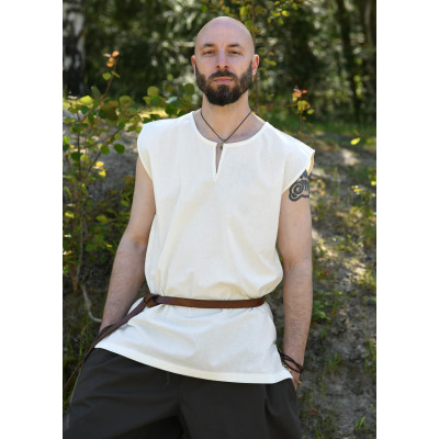 Tunica medievale Clement Basic, senza maniche, colore naturale Inizio
