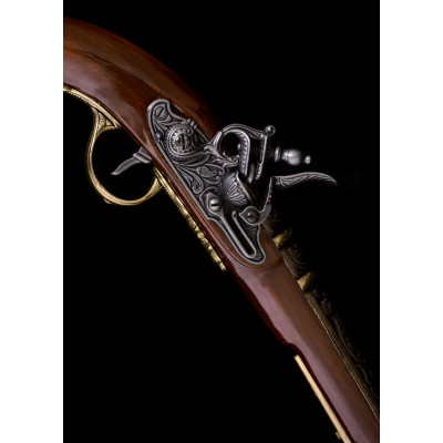 Flintlock Pirate Pistol, 18th Century, Brass, Replica
