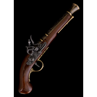 Flintlock Pirate Pistol, 18th Century, Brass, Replica