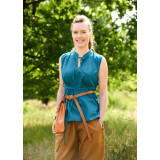 Blusa medieval sin mangas Levke, azul Inicio