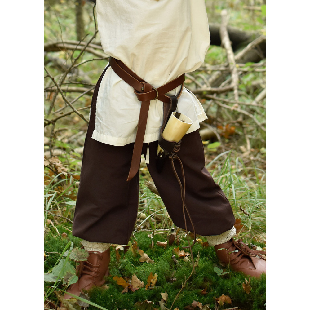 Thore Medieval Wide-Leg Pants for Kids, Brown