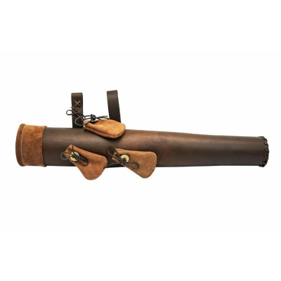 Brown leather quiver Each clamp closes with three buckles.Delivery ...