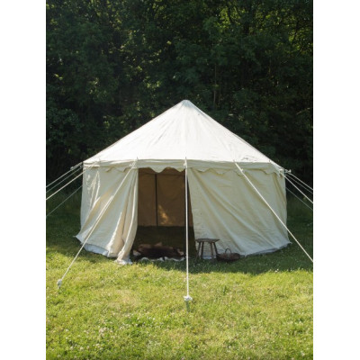 Tenda Medieval Redonda, 5 m de Diâmetro, 425 gramas, cor natural In...