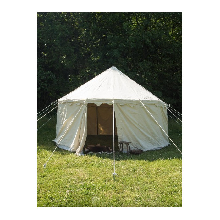 Tenda Medieval Redonda, 5 m de Diâmetro, 425 gramas, cor natural In...