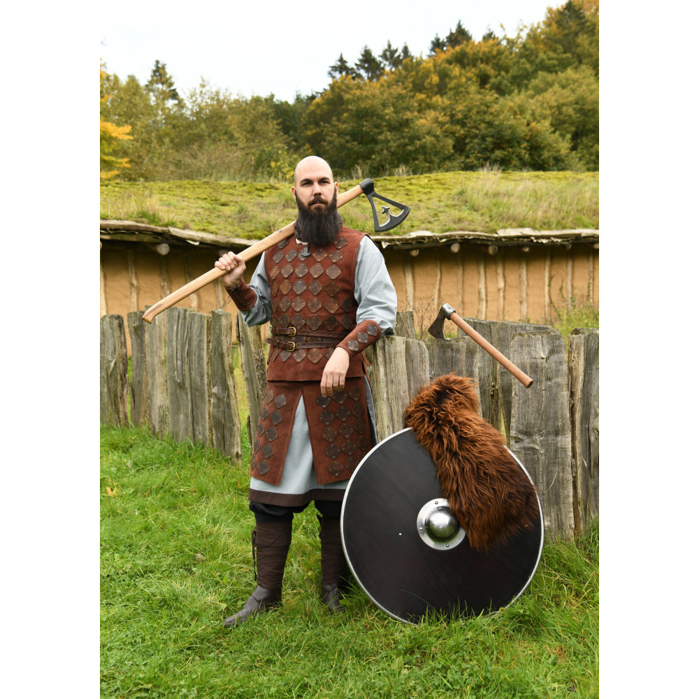 Armatura Vidar Torso Pelle Scamosciata, Marrone Inizio