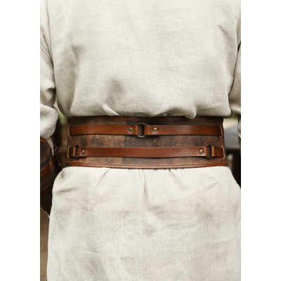 Cintura Sundri in pelle oliata, marrone Inizio