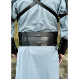 Ceinture double en cuir Balor, noir Commencement