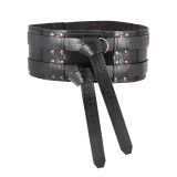 Ceinture double en cuir Balor, noir Commencement