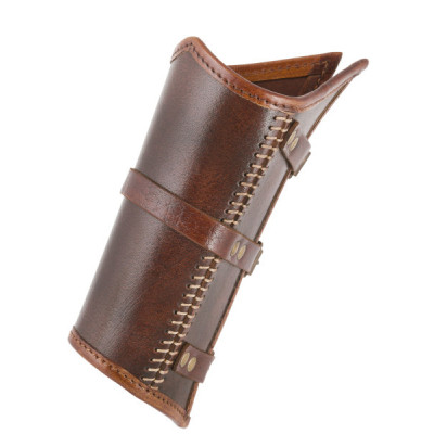 Brassard en cuir Arnulf avec boucles, marron Commencement