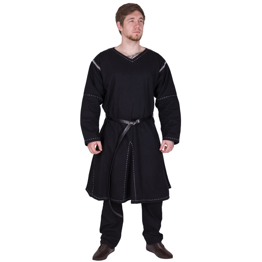 Kragelund Askur Medieval Tunic, Long Sleeve, Black   Big S M I XL X...