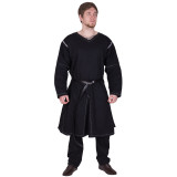 Kragelund Askur Medieval Tunic, Long Sleeve, Black   Big S M I XL X...