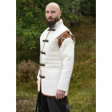Gambeson Long avec Manches Détachables et Cuir, marron naturel Comm...