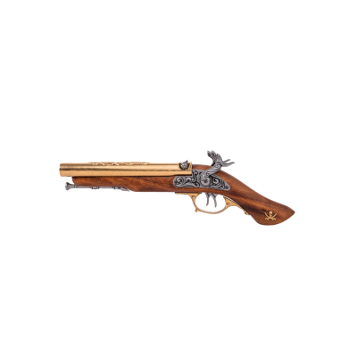 Double-barreled pirate percussion pistol, S.XVIII  Simulates extern...