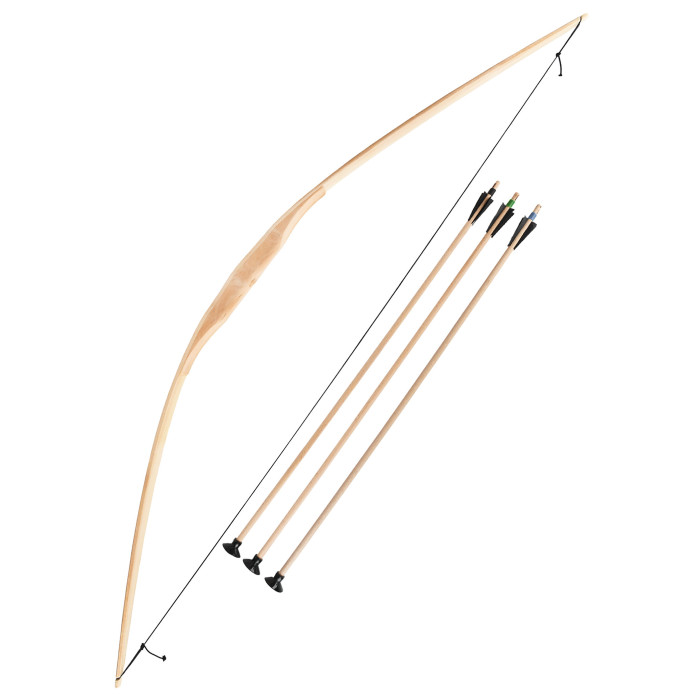 Arc pour enfants avec 3 flèches, jouet en bois, env. 120 cm Commenc...