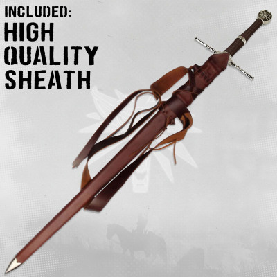 Épée en acier Witcher forgée à la main avec ceinture et fourreau - ...