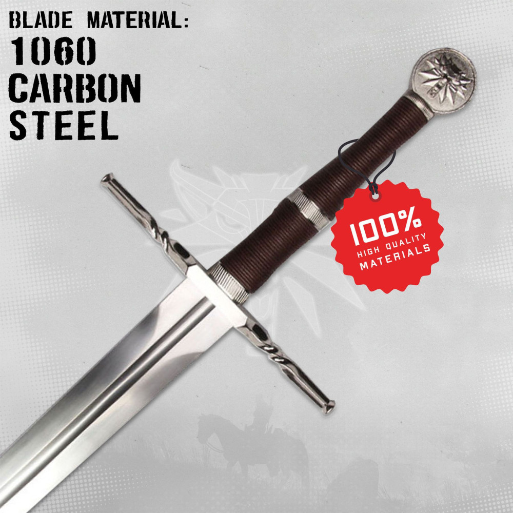 Épée en acier Witcher forgée à la main avec ceinture et fourreau - ...