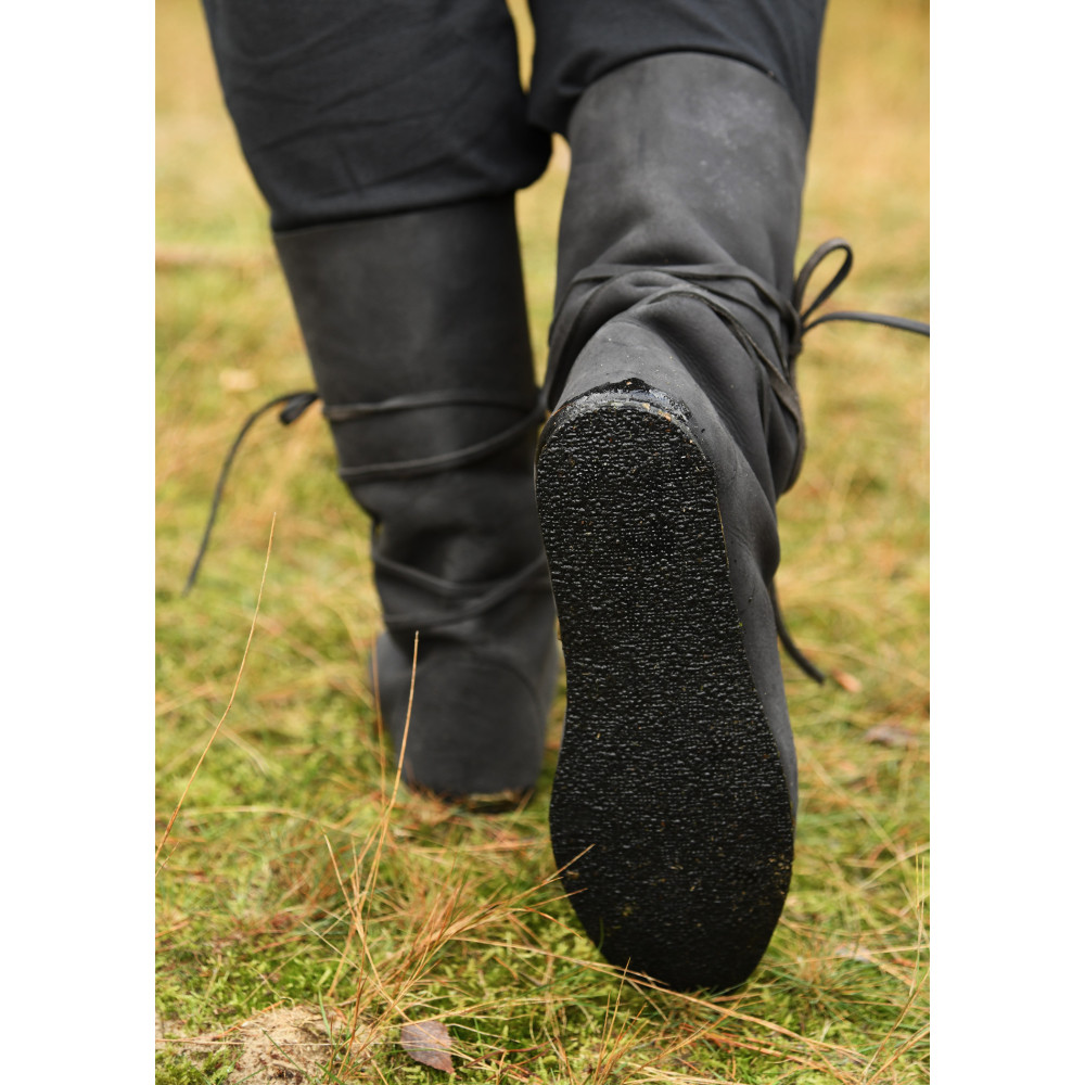 Stivali vichinghi con lacci, neri Inizio